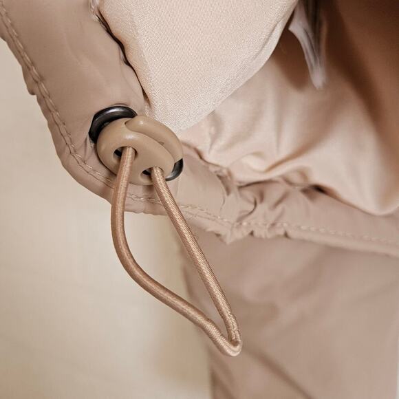 THE FIFTH LABEL Remake Puffer Tan Bomber Jacket Cropped XS - Picture 9 of 14